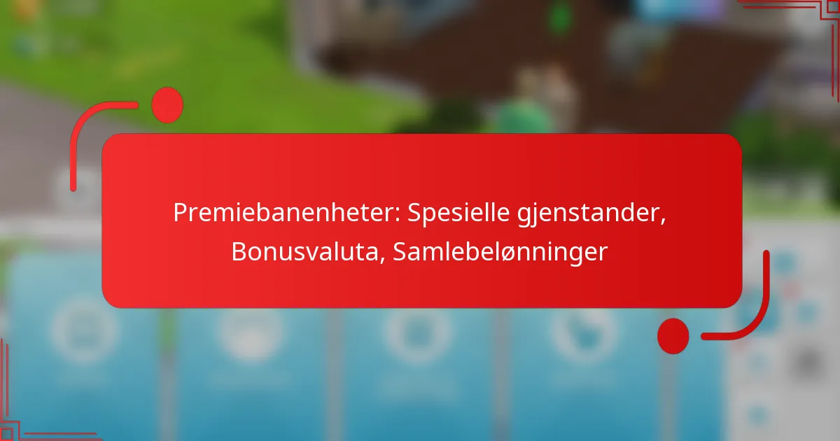 Premiebanenheter: Spesielle gjenstander, Bonusvaluta, Samlebelønninger